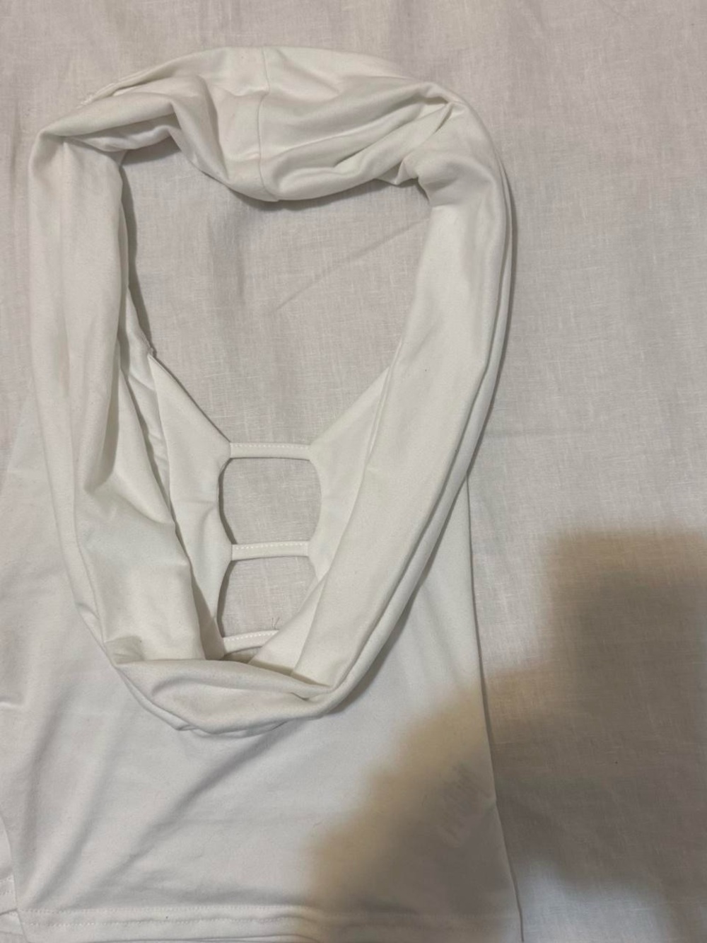 SHEIN White Halter Backless Ladder Detail Dress